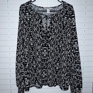 White House Black Market Floral Blouse